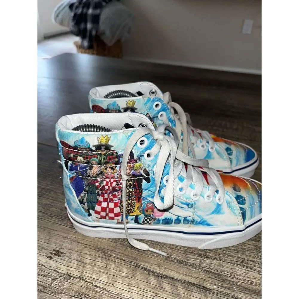 Vans x One Piece Sk8-Hi Punk Hazard Skate Shoe Multicolour Size Womens 5